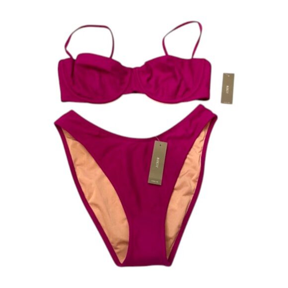New! J. Crew Pink Bikini Set 32D/Small 2765 - Picture 1 of 9